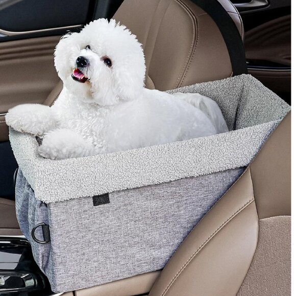 Car Booster Seat Center Console Dog Booster Seat For Small Dogs Under 25lbs - Washable With Safety Tether Dog Seat For Car